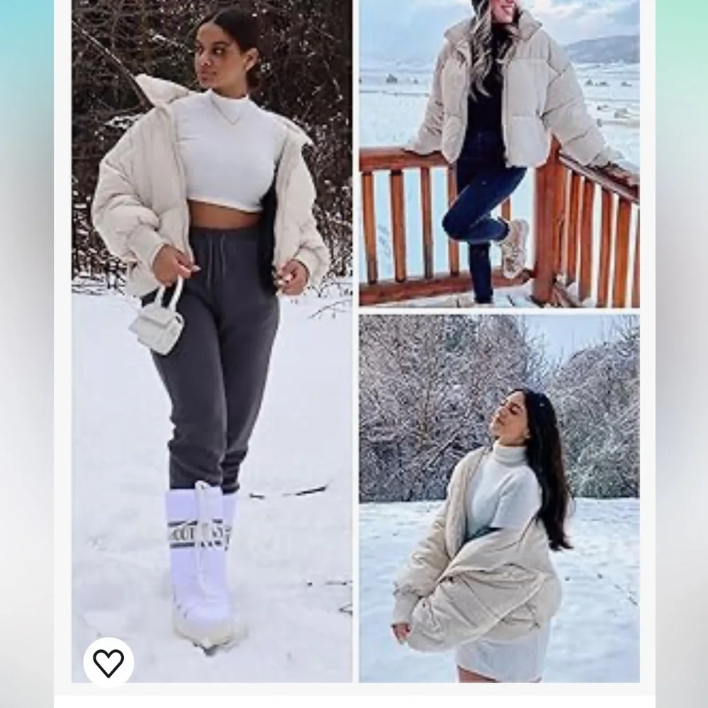 Cream Short Puffer - Picture 4 of 6